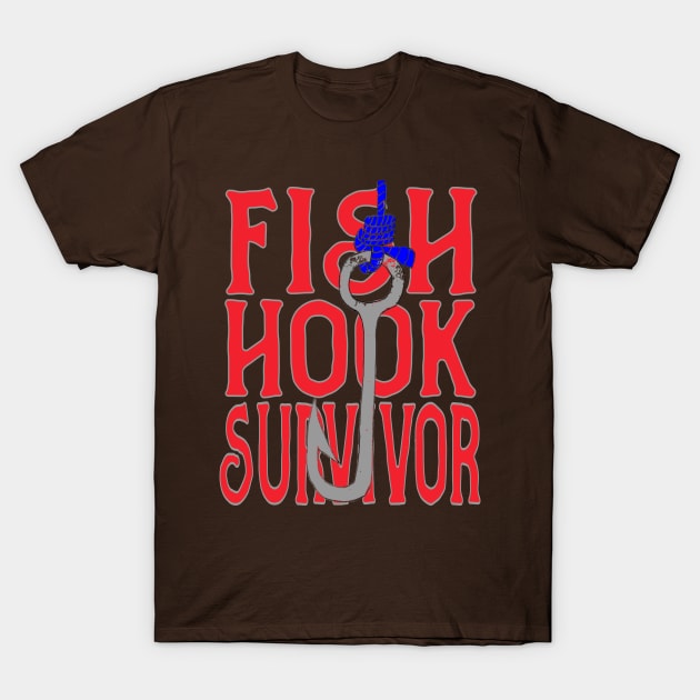 Fish Hook Survivor T-Shirt by Debrawib